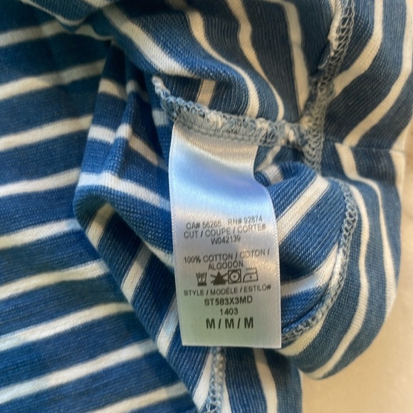 NWT SPLENDID BLUE/WHITE STRIPE RACERBACK COTTON TANK. M - Picture 5 of 6